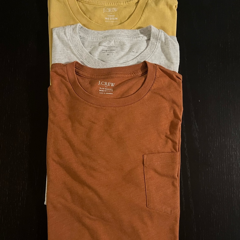 Branded T-Shirt Trio in Rust, Wheat, and Mustard